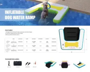 Napuhujuća rampa za pse Dog Water Ramp: Praktična rampa koja omogućava jednostavan ulazak i izlazak pasa iz vode. Dostupna u više veličina, izrađena od neklizajućeg i vodootpornog PVC materijala.