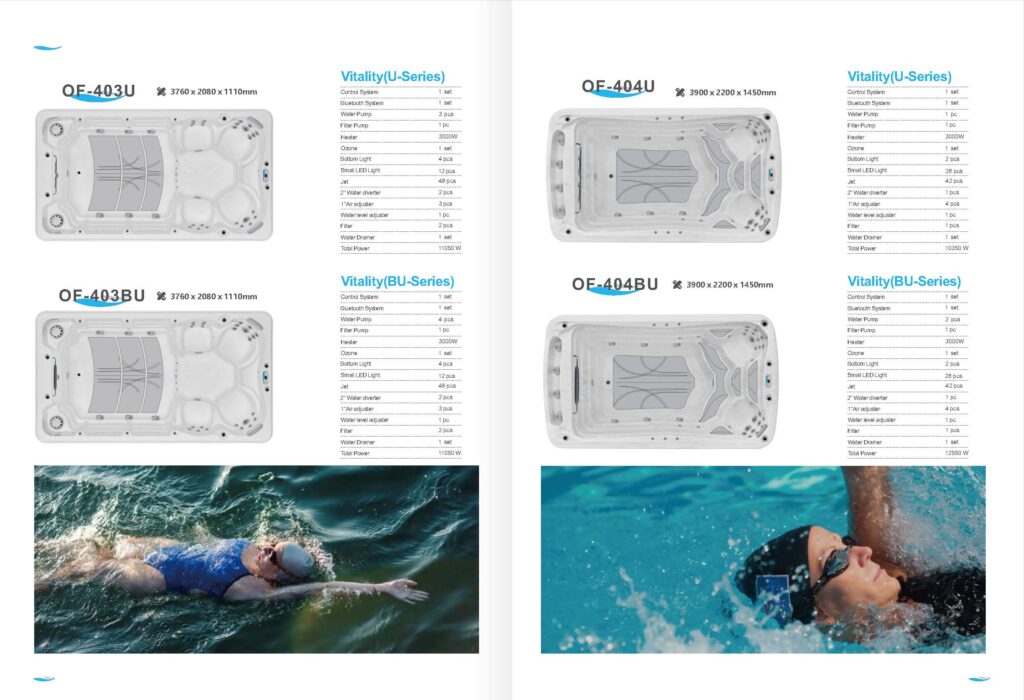 Swim Spa bazen s integriranim jacuzzijem i sustavom protustrujnog plivanja