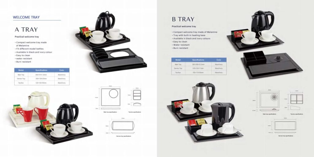 Set s kuhalom za vodu, aparatom za kavu i poslužavnikom za apartmane i hotele