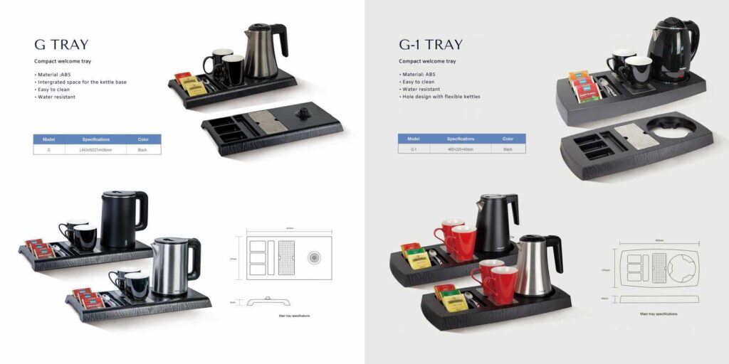 Set s kuhalom za vodu, aparatom za kavu i poslužavnikom za apartmane i hotele