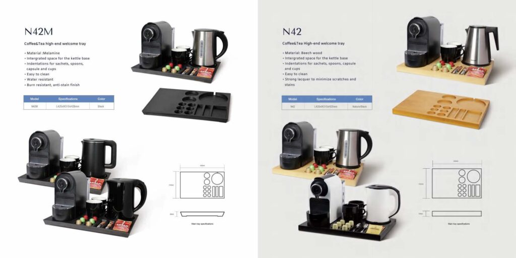 Set s kuhalom za vodu, aparatom za kavu i poslužavnikom za apartmane i hotele