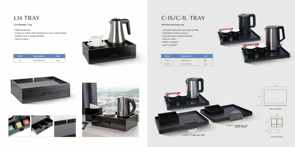 Set s kuhalom za vodu, aparatom za kavu i poslužavnikom za apartmane i hotele