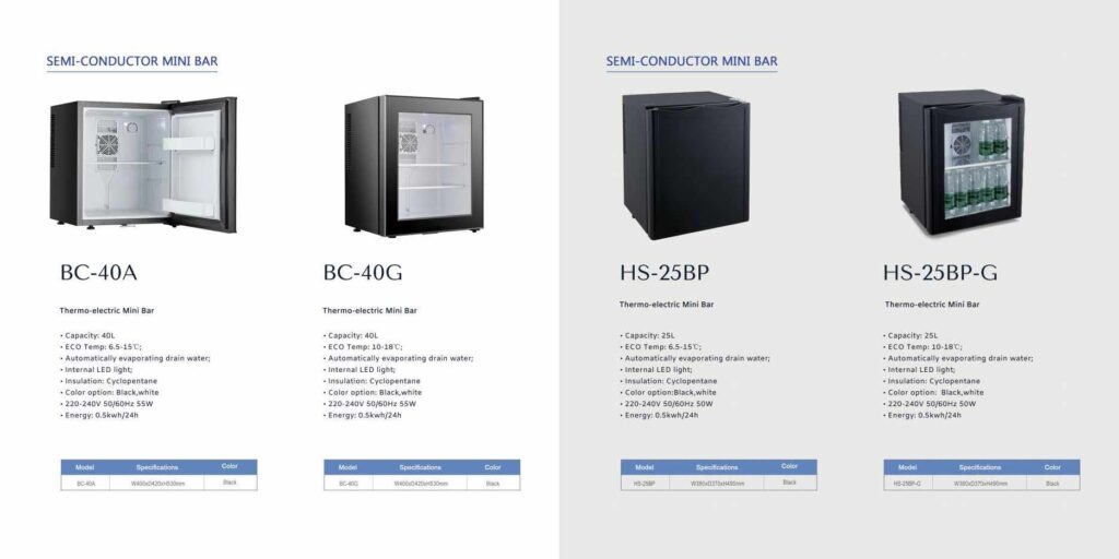 Mini hladnjak i minibar za apartmane, vile i hotelske sobe