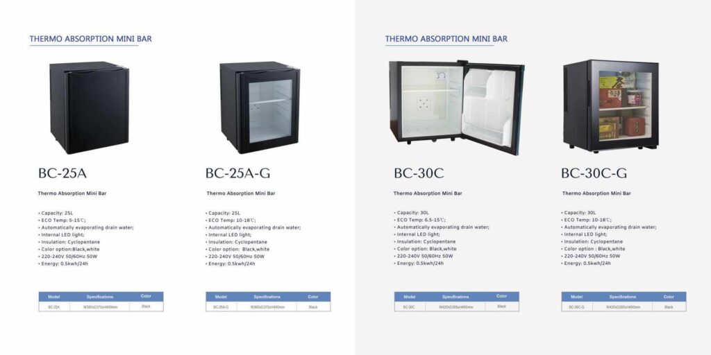 Mini hladnjak i minibar za apartmane, vile i hotelske sobe