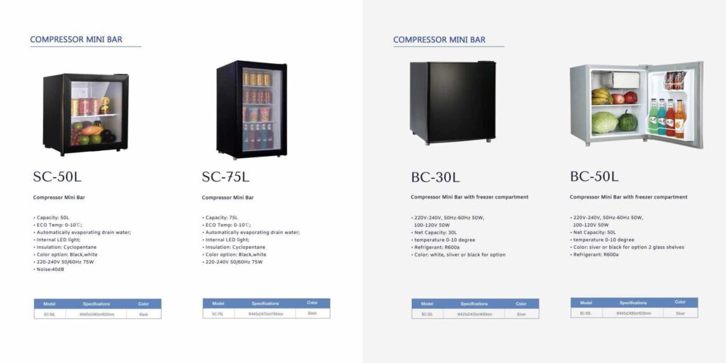 Mini hladnjak i minibar za apartmane, vile i hotelske sobe