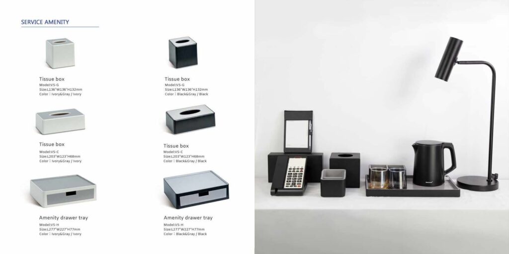 Hotelske potrepštine i dodaci za sobni stol u apartmanima i hotelskim sobama